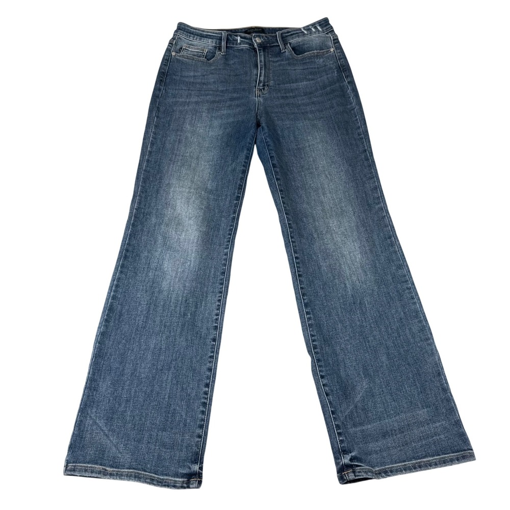 Judy Blue Wide Leg Jeans Womens 13/31 Blue Denim High Rise Stretch Boho Trendy